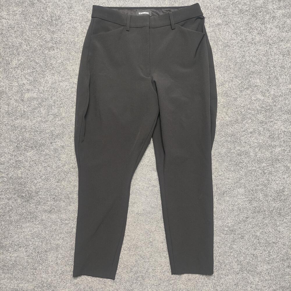 Express Pants Womens 10S Black Curvy Skinny High Rise Twill Dress Workwear